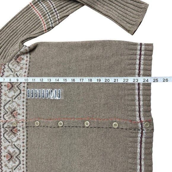 WOOLRICH CARDIGAN SWEATER KNIT BUTTON RIBBED WOMENS M NEUTRAL COTTAGECORE NEW - Picture 8 of 8
